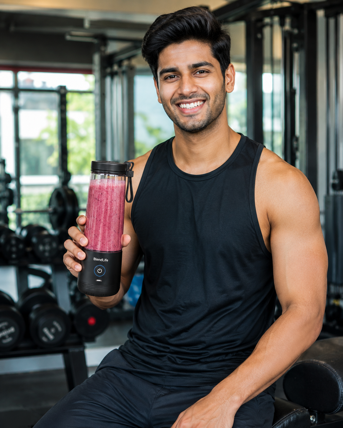 BlendLife portable personal blender — USB-C rechargeable, 380ml travel cup